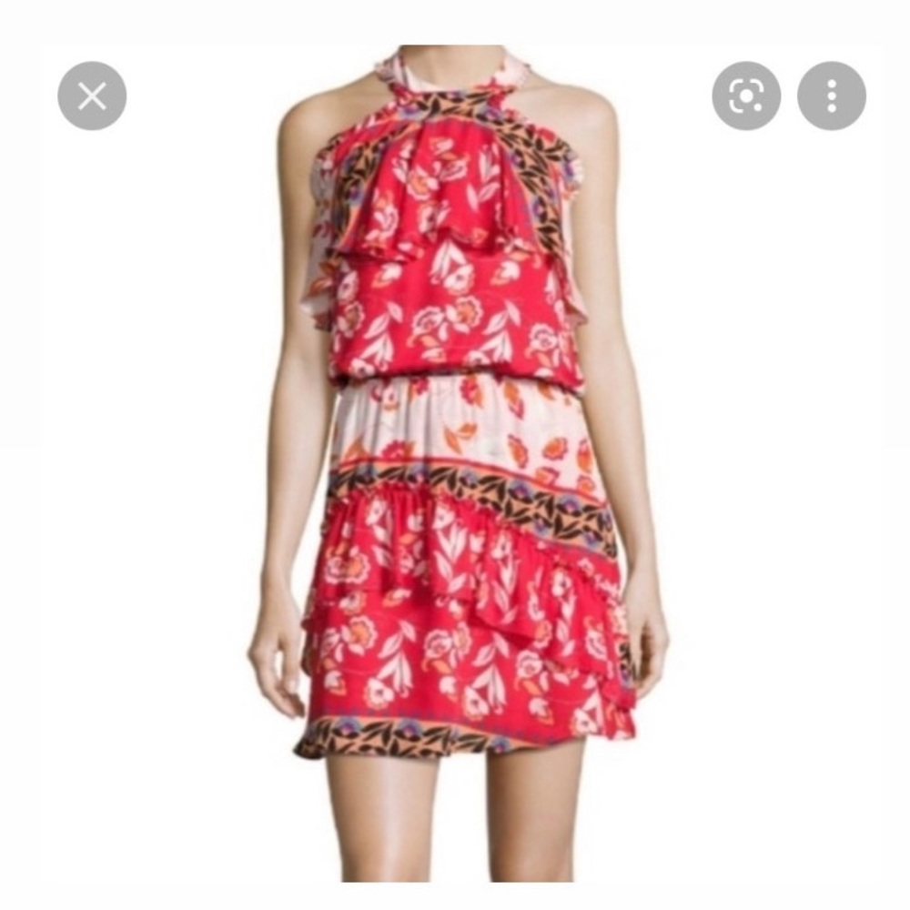 Parker Ruffle Floral Print Mini Dress